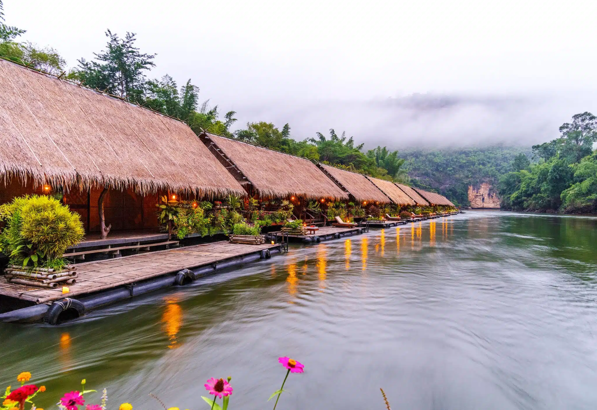 Floating Hotel in Kanchanaburi River Kwai Jungle Rafts Resort